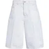 Haikure Becky Wide Leg Denim Shorts In Optical White