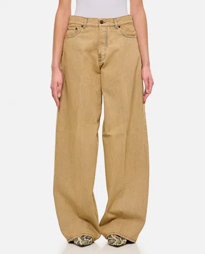 HAIKURE BEIGE BETHANY WIDE-LEG JEANS