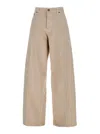 Haikure Bethany Green Jeans With Logo Patch On The Back In Cotton Twill Woman In Beige