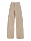 Haikure Beige Five Pocket Jeans With Logo Patch On The Back