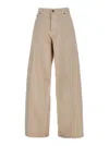 Haikure Bethany Green Jeans With Logo Patch On The Back In Cotton Twill Woman In Beige