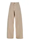 Haikure Bethany Green Jeans With Logo Patch On The Back In Cotton Twill Woman In Beige