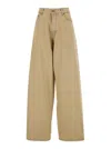 Haikure Beige Five-pocket Jeans With Patch Logo On The Back