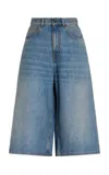 Haikure Knee-length Denim Shorts In Blue