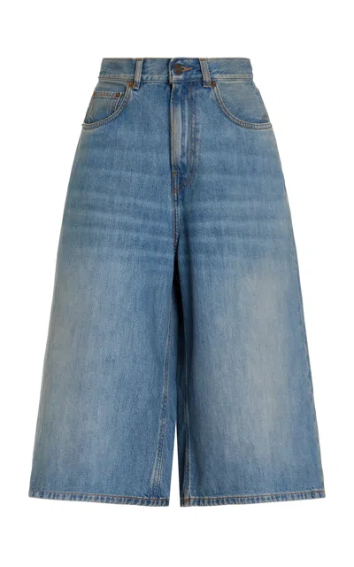 Haikure Knee-length Denim Shorts In Blue