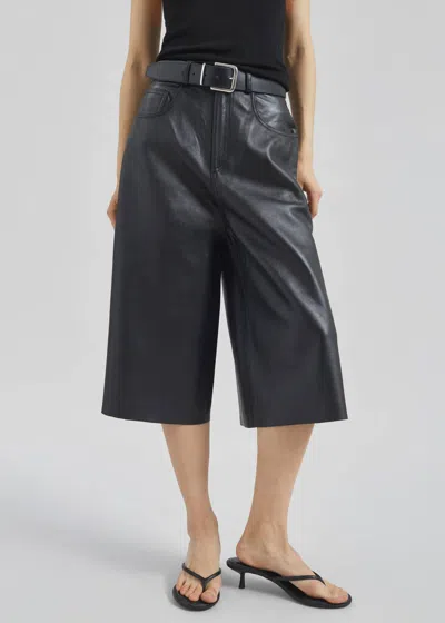 Haikure Belle Leather Shorts In Black