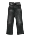 Haikure 'korea' Grey Jeans With Faded Effect And Logo Patch On The Back In Cotton Woman In Black