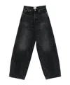 Haikure 'korea' Grey Jeans With Faded Effect And Logo Patch On The Back In Cotton Woman In Black