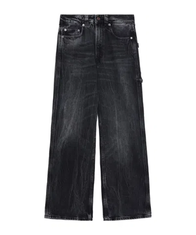 Haikure 'korea' Grey Jeans With Faded Effect And Logo Patch On The Back In Cotton Woman In Black