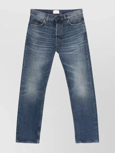 Haikure Belt Loop Jeans With Contrast Stitching And Faded Effect In Black