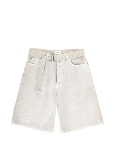 Haikure Belted Denim Shorts In Neutral