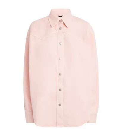 Haikure Belty Denim Jacket In Pink