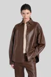 Haikure Belty Leather Jacket In Brown Leather In Brown