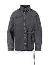 Haikure Button-fastening Tie-waist Shirt In Gray