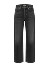 Haikure 'korea' Grey Jeans With Faded Effect And Logo Patch On The Back In Cotton Woman In Black