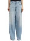 Haikure Womens Lagoon Wash Peace Lagoon Wide-leg Denim Jeans