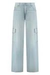 Haikure Cargo Pockets Wide Leg Trousers In Blue