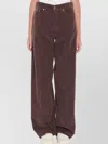 Haikure Korea Brown Pants With Logo Patch On The Rear In Corduroy Woman In Brown