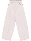 Haikure Elisabetta Franchi Crepe Trousers With Zip Details In 粉色