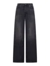Haikure 'korea' Grey Jeans With Faded Effect And Logo Patch On The Back In Cotton Woman In Black