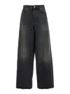 Haikure Loose Fit Denim Trousers In Black