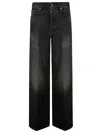 Haikure High-waisted Wide-leg Jeans With Vintage Faded Finish In Black