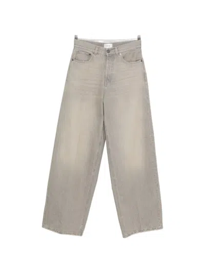 Haikure Bethany Faded-effect Wide-leg Jeans In Gray
