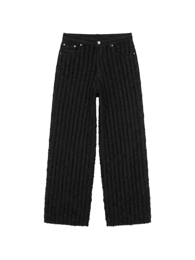 Haikure Bethany Frayed-stripe Jeans In Black