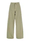 Haikure Bethany Green Jeans With Logo Patch On The Back In Cotton Twill Woman In Green