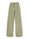 Haikure Bethany Green Jeans With Logo Patch On The Back In Cotton Twill Woman In Green
