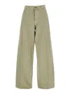 Haikure Bethany Green Jeans With Logo Patch On The Back In Cotton Twill Woman In Green