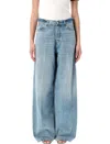 Haikure Womens Lagoon Wash Peace Lagoon Wide-leg Denim Jeans