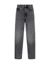 Haikure Washed Jeans Five-pocket Contrast Stitching In Gray