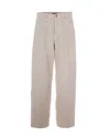 Haikure Beige Straight High Rise Jeans In Gray