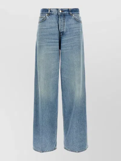 Haikure Bethany Jeans Belt Loops Contrast Stitching In Blue