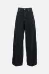 Haikure Wide-leg Jeans With High Waist And Leather Label In Blue
