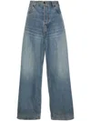 Haikure Womens Oil Blue Bethany Wide-leg Organic-cotton Denim Jeans In Blue