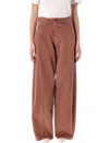 Haikure Bethany Wide-leg Brown Denim Jeans In Brick