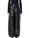 Haikure Bethany Black Five-pocket Trousers With Belt Loops In Leather Woman In Black
