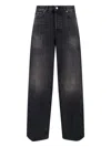 Haikure High-waisted Wide-leg Jeans With Vintage Faded Finish In Black