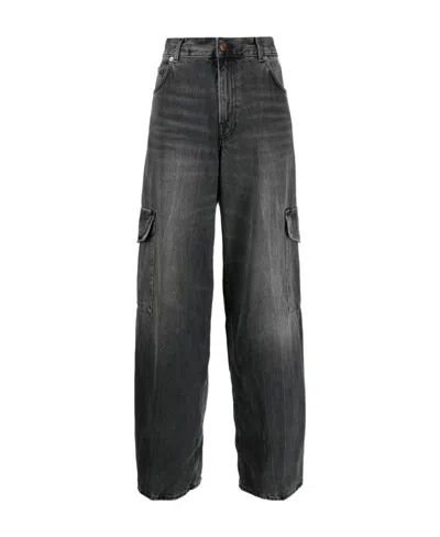 HAIKURE BETHANY MARBLE MID-RISE WIDE-LEG JEANS