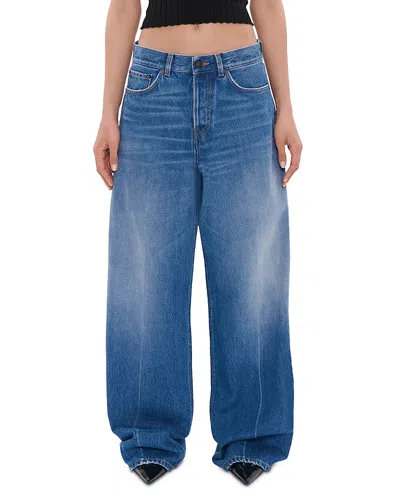 Haikure Bethany Mid Rise Wide Leg Jeans In Real Blue