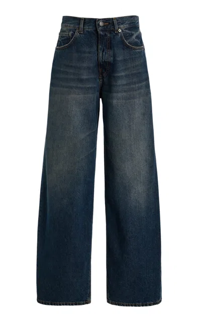 Haikure Bethany Rigid Low-rise Wide-leg Jeans In Blue
