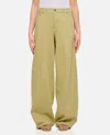 Haikure Bethany Twill 45 Baggy Denim Pants In Green