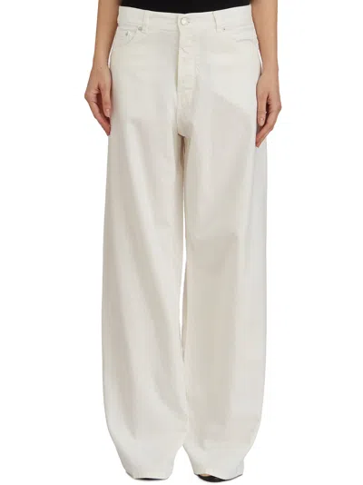 Haikure Bethany Twill 45 White Denim Pants In Black