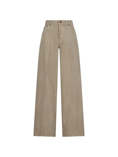 Haikure Beige Cotton And Linen Jeans In Neutral