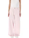 Haikure Bethany Twill 45 Baggy Denim Pants In Lillac Snow