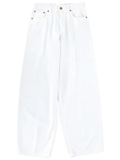 Haikure Bethany Twill Wide-leg Jeans 45 In White