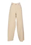 Haikure Wide Leg Trousers With Rivet Accents In Nude