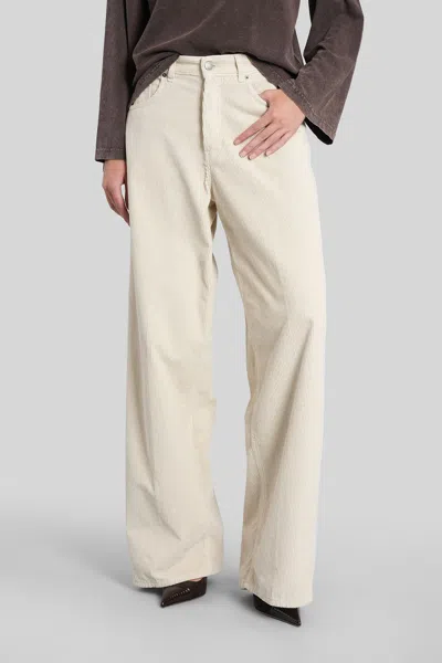Haikure Bethany Velvet Pants In Beige Cotton In Orange